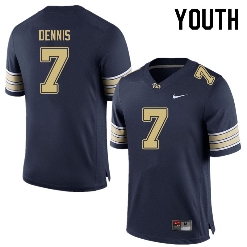 Youth #7 SirVocea Dennis Pitt Panthers College Football Jerseys Sale-Navy